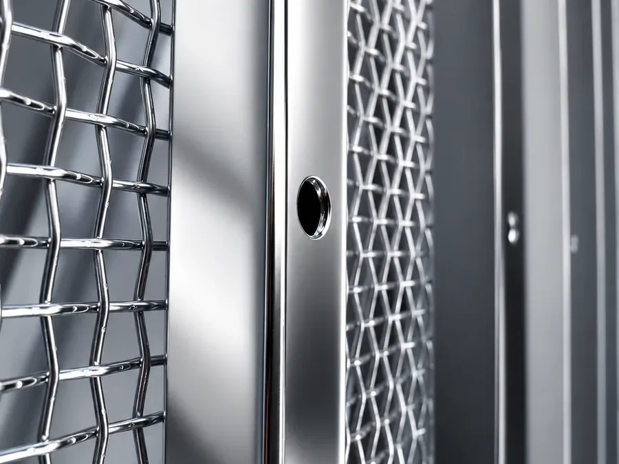 Eletropolimento de inox — Perfis e telas de inox com acabamento espelhado, tratamento realizado pela Artec Galvanotécnica