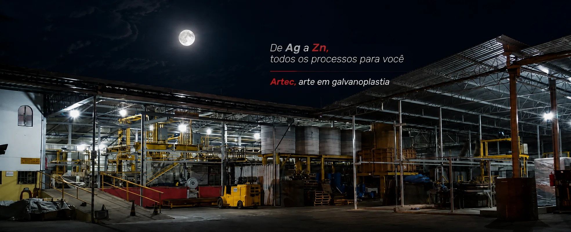 Unidade da Artec Galvanotécnica em São Paulo, com as linhas de tratamento superficial
